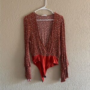 Rust Floral Bodysuit